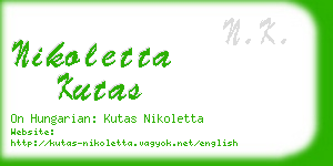 nikoletta kutas business card